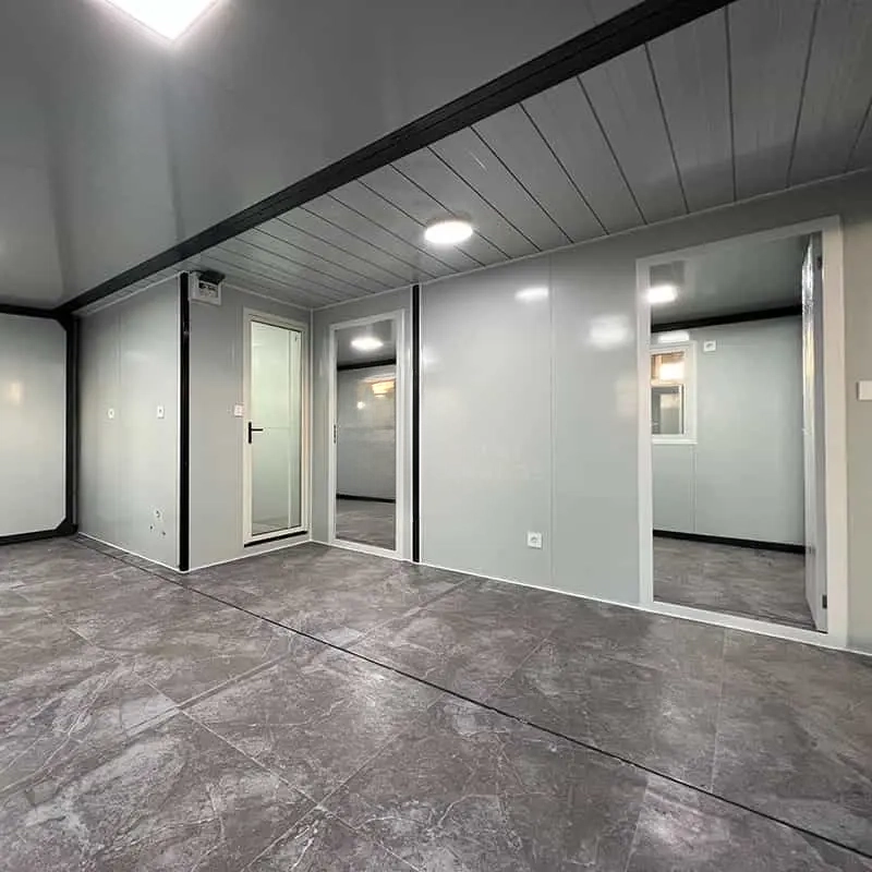 20ft Expandable Home Manufacturer Customized Gray Framed Glass Door