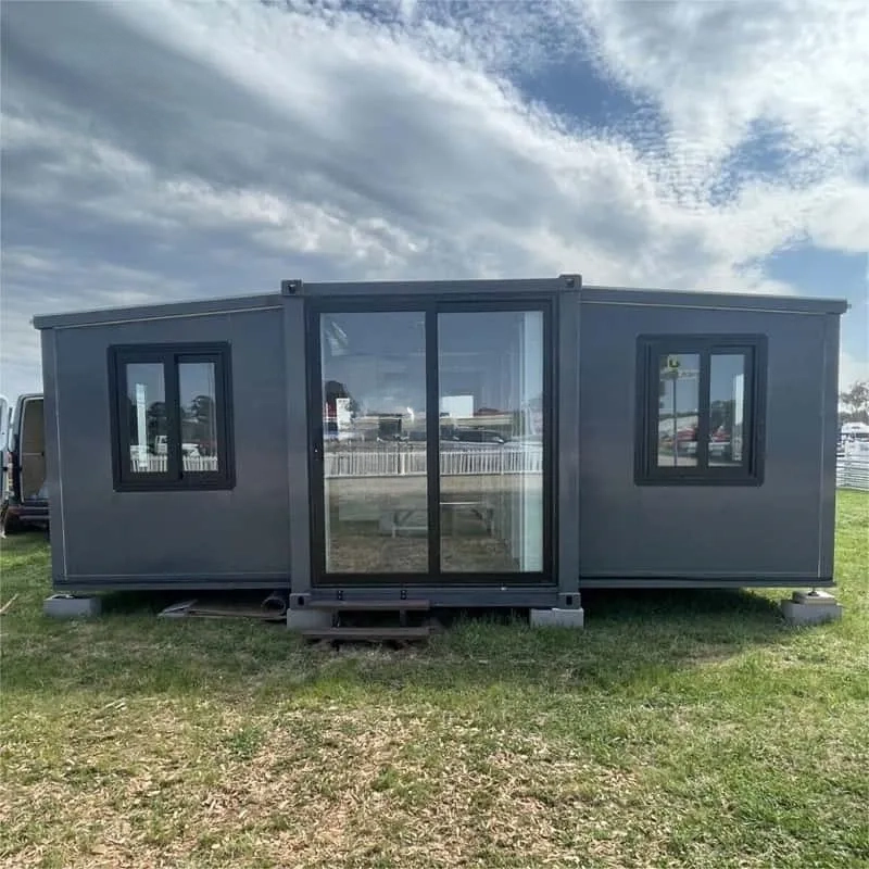 20ft Expandable Container Shelter Manufacturer Customized Dark Gray Wall Panels Frame Rainproof Windproof