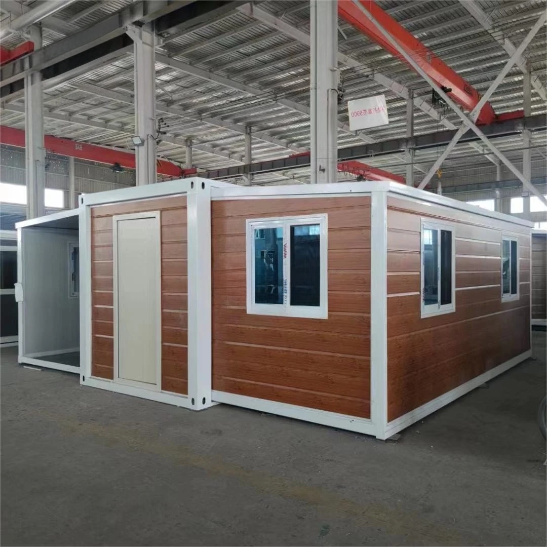 20ft Expandable Shipping Container Home Manufacturer White Framed Metal Carved Panel Tempered Glass