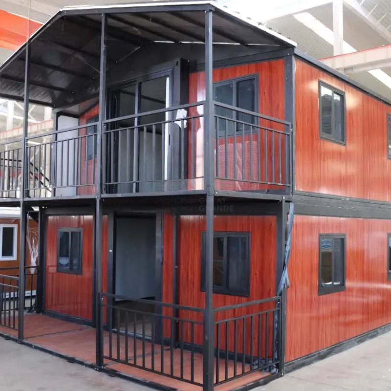 20ft Portable Expandable House Factory Double Storey House Design With Porch And Roof