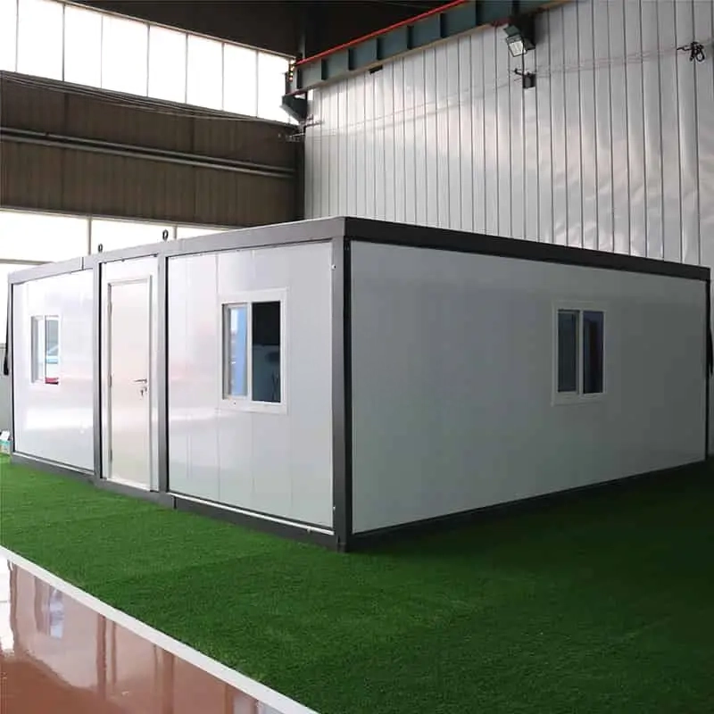 20ft Flat Top Prefab Expandable House Manufacturer Double Glazed Privacy Glass